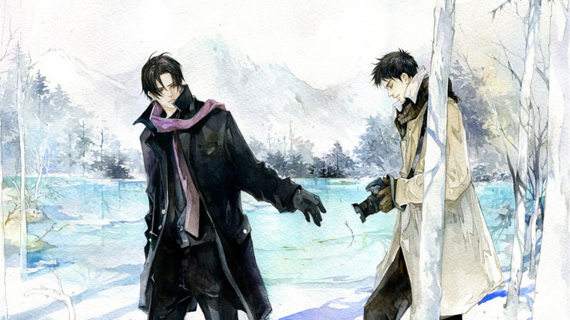 古风耽美手绘美男仿水墨风唯美高清桌面壁纸（1）