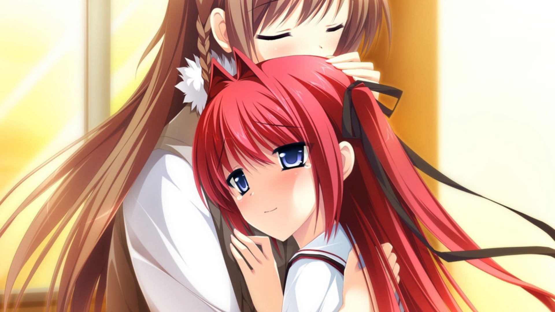 少女编织爱的画布图片壁纸（2）